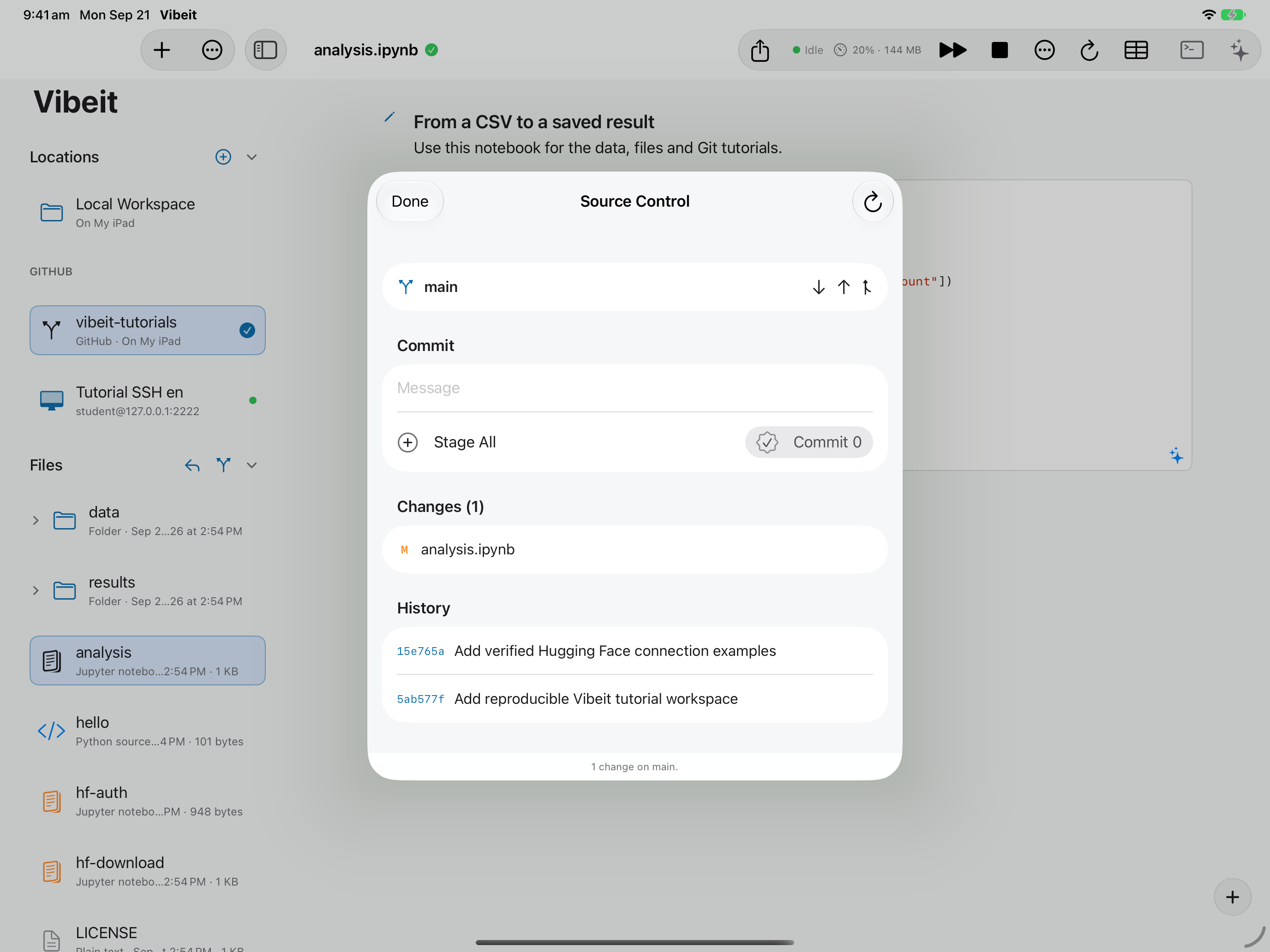 Confirm the working copy