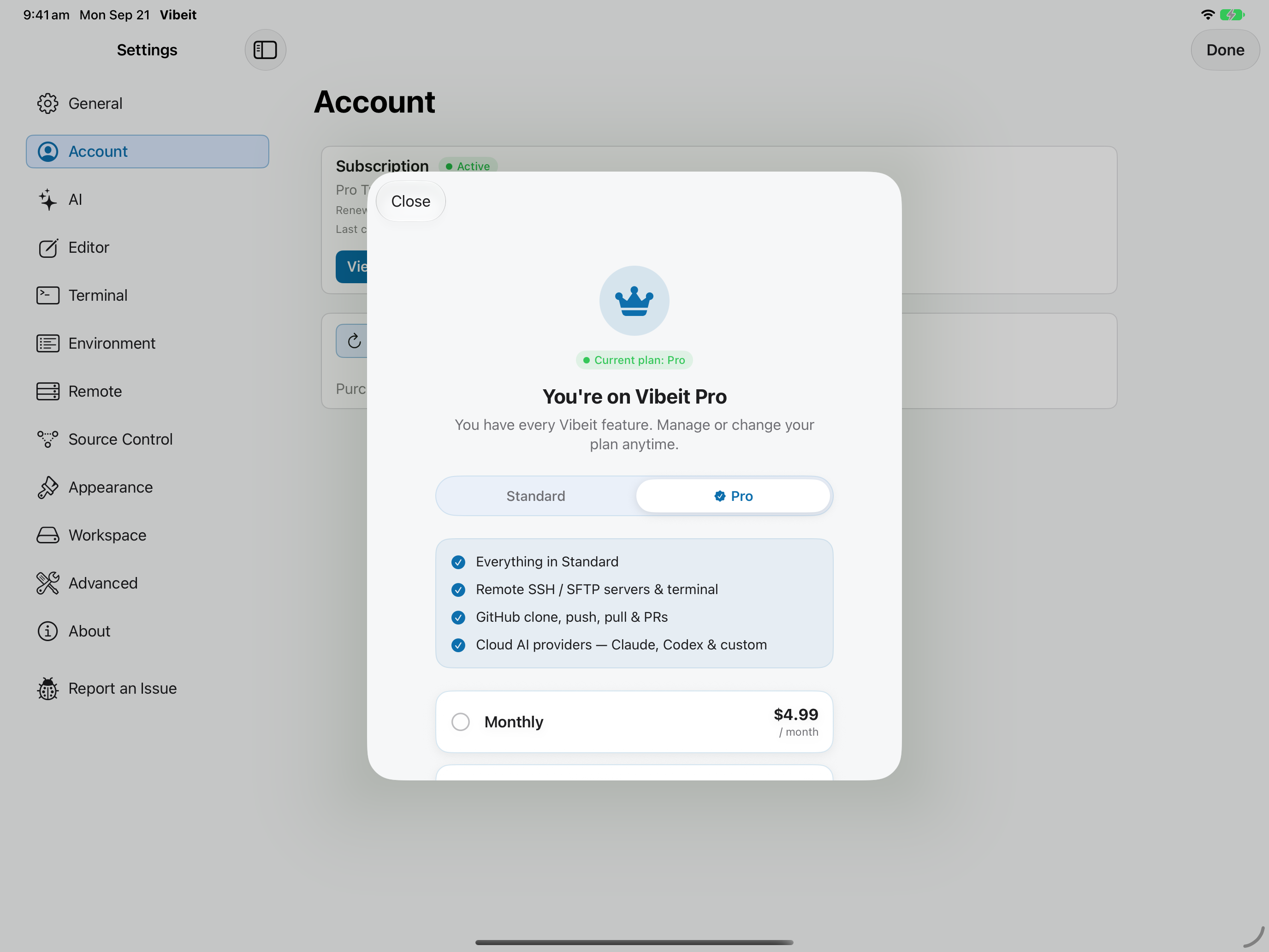 Compare available plans