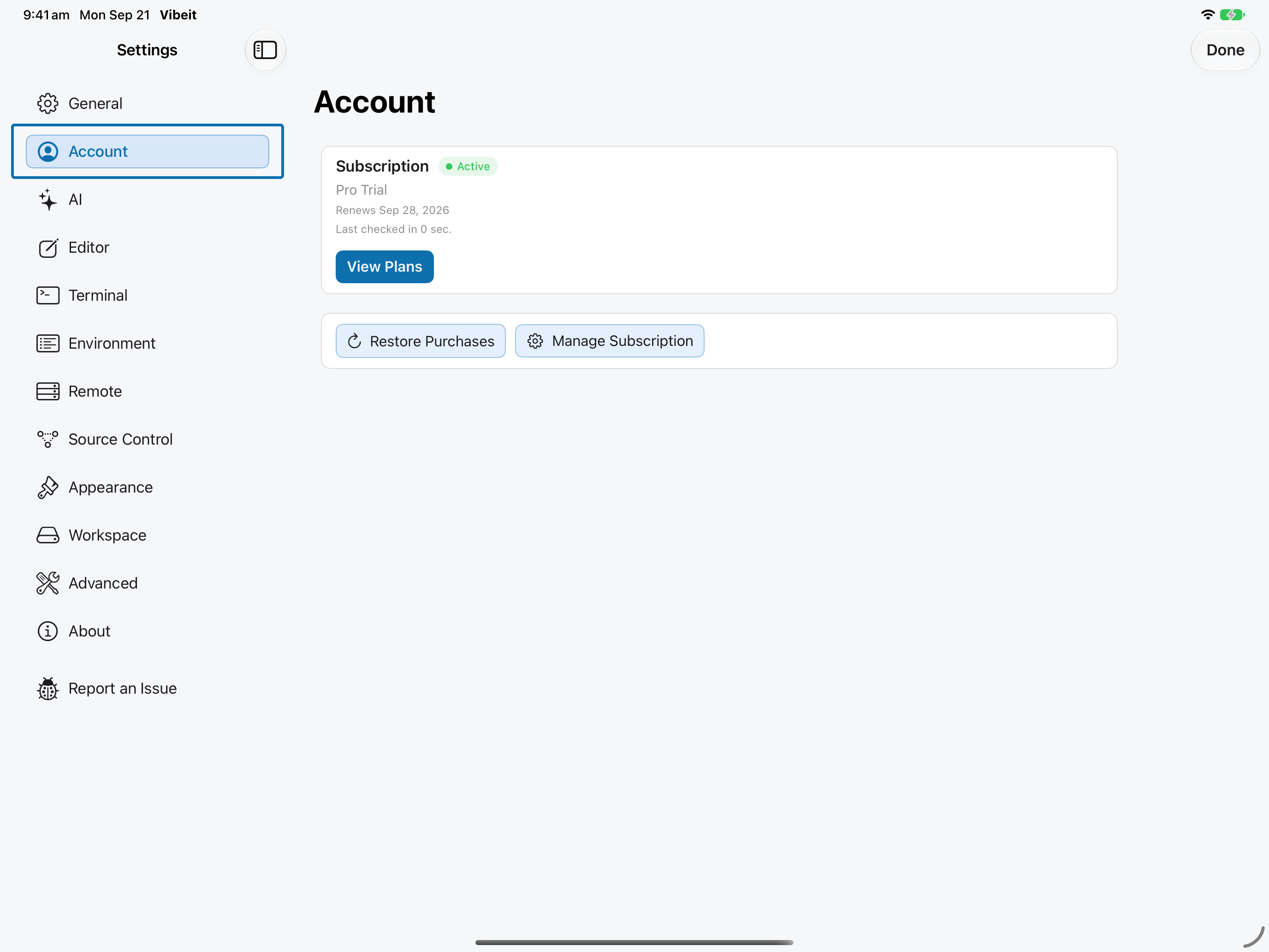 Open your account page